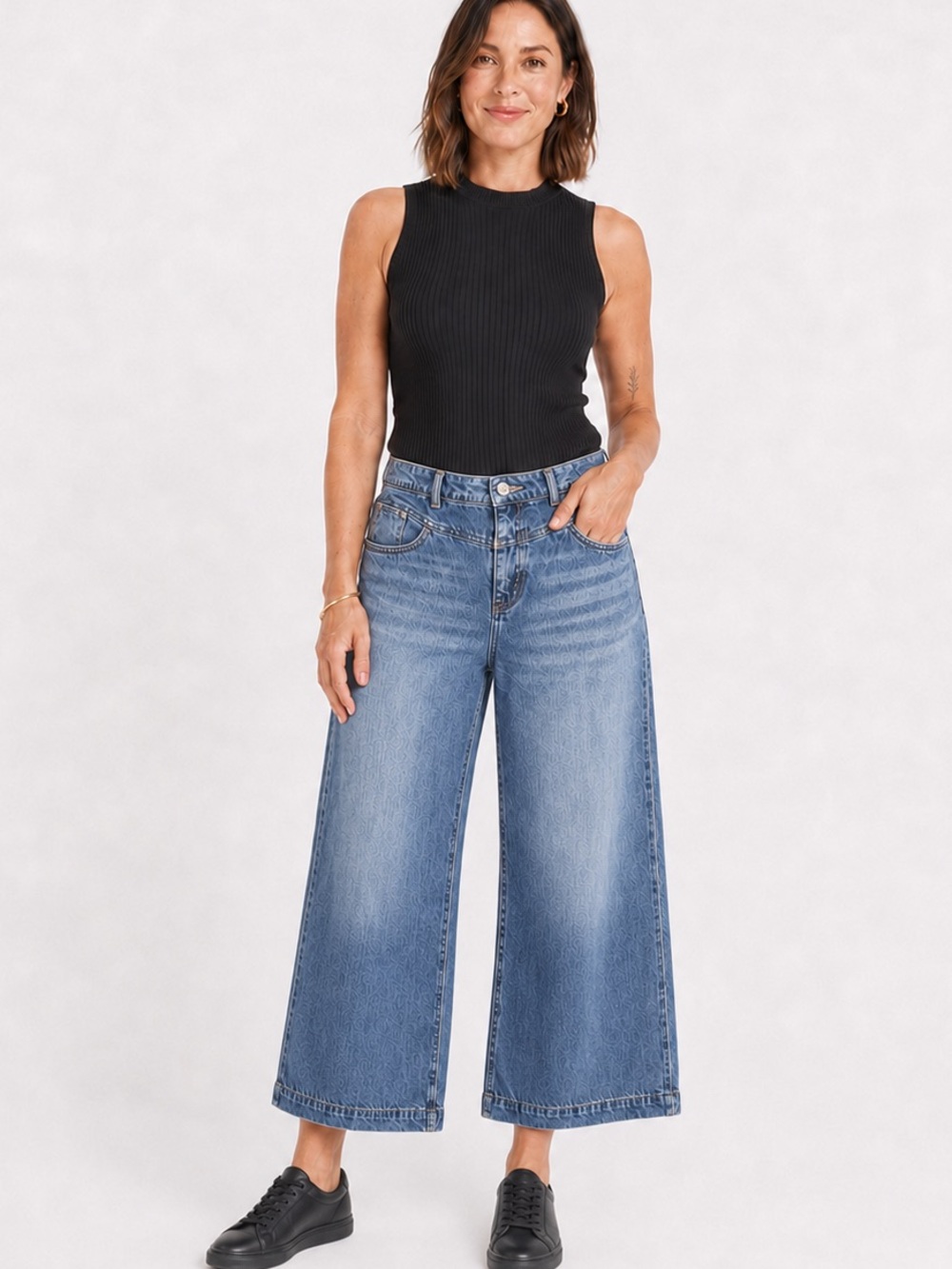 BANANA REPUBLIC Factory Wide Leg Crop Petite Jeans Size 10